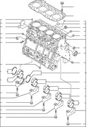 Bloc cilindru buldoexcavator, Komatsu, WB140 WB150 WB91 - YM723907-01560