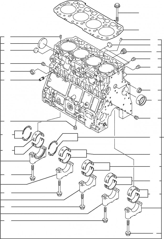 Bloc cilindru buldoexcavator, Komatsu, WB140 WB150 WB91 - YM723907-01560