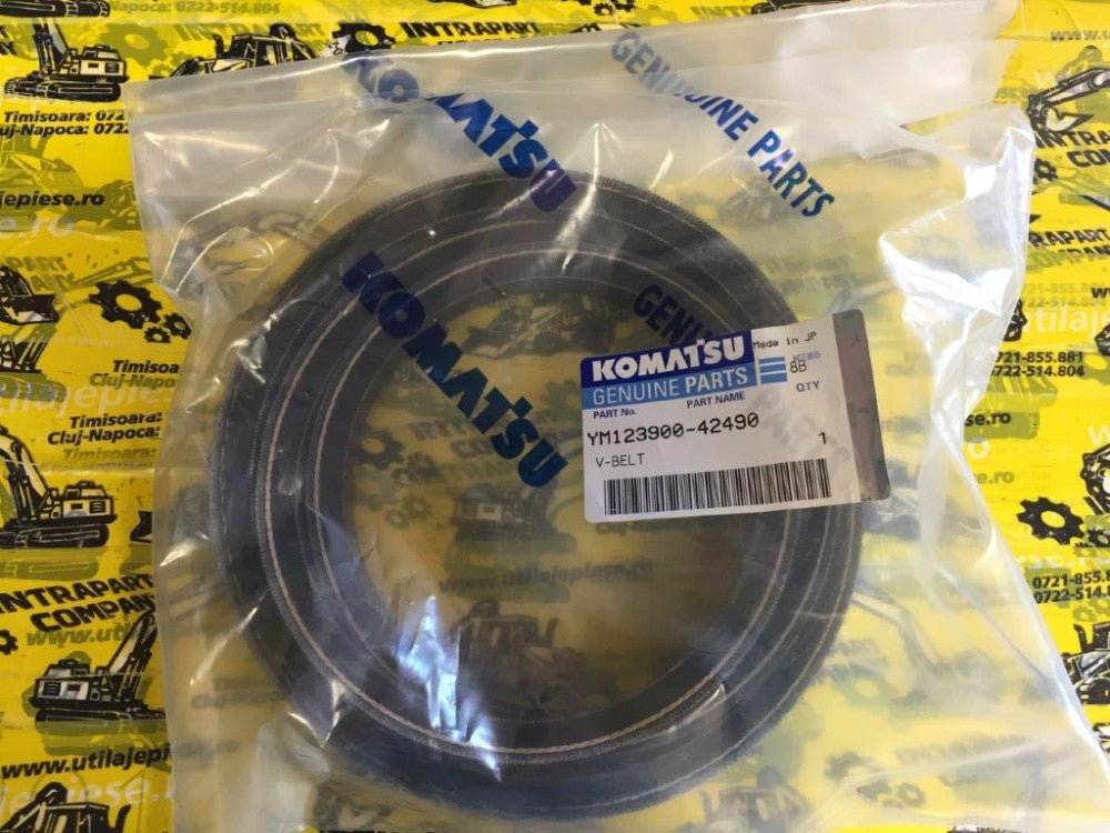 Curea ventilator-alternator, Komatsu, WB93 WB140 WB150 - YM123900-42490